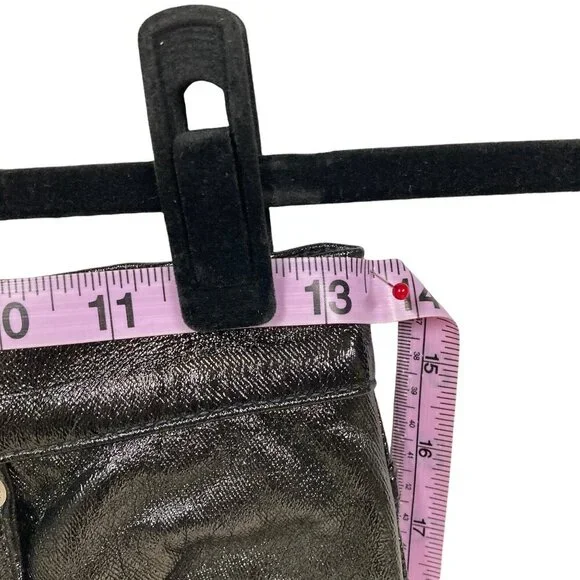 We the Free People Shiny Black Jeans, Size 27, Coated Faux Leather, Skinny - Picture 6 of 14